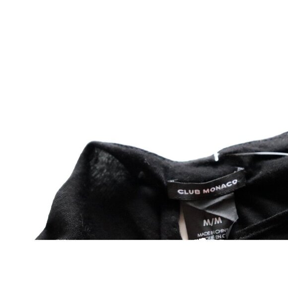 Club Monaco Women's Medium Black Tank Top Scoop Neck Jersey Ribbon Strap Shirt - Picture 4 of 8